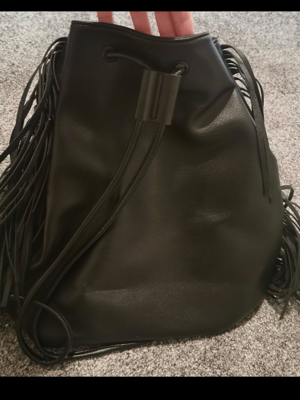 Victoria’s Secret black backpack bag with fringe - Picture 6 of 6